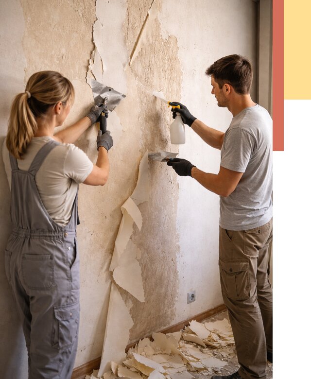 Снятие старых обоев в Кирове от 5337 руб. под ключ недорого | ОТДЕЛОЧНИК-Кро