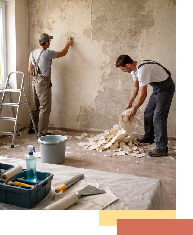 Снятие старых обоев в Кирове быстро и качественно