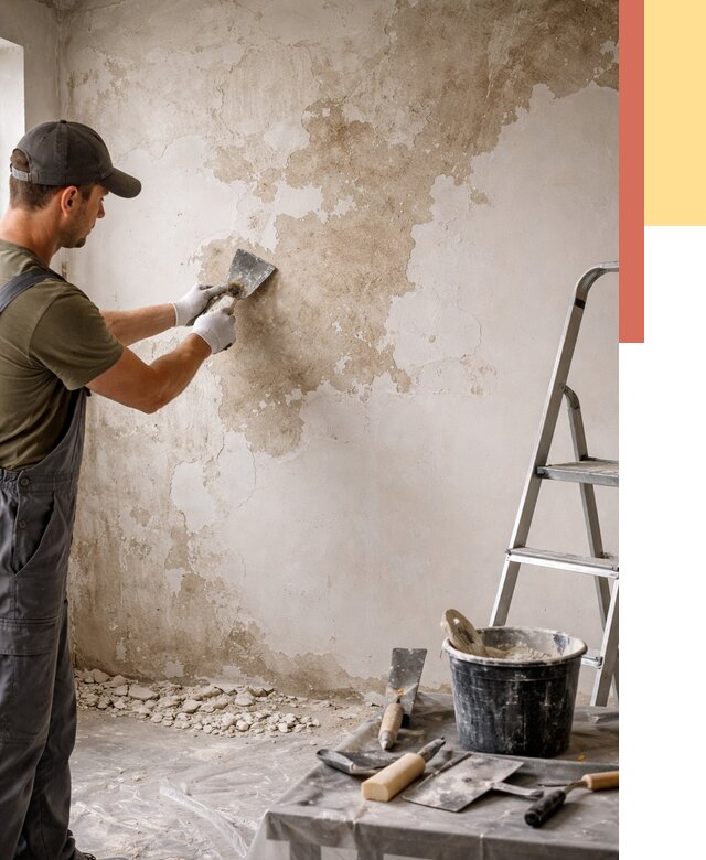 Снятие старой шпаклевки в Кирове от 1881 руб. — быстро и недорого | ОТДЕЛОЧНИК-Кро