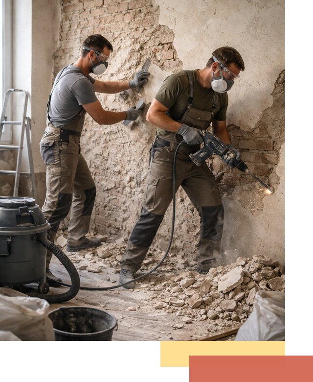 Демонтаж штукатурки со стен в Кирове быстро и аккуратно