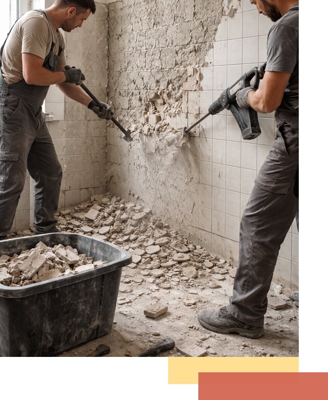 Демонтаж плитки со стен в Кирове быстро и аккуратно