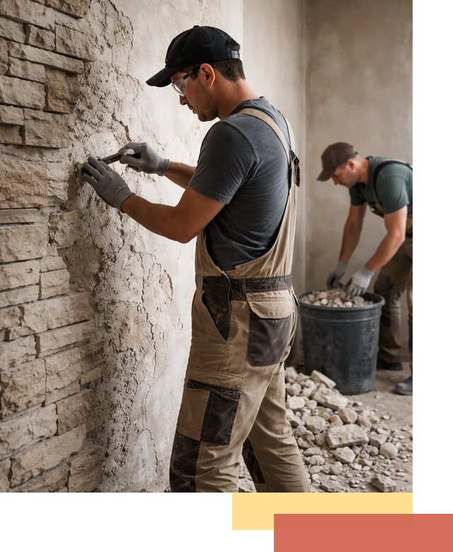 Демонтаж декоративного камня в Кирове профессионально и безопасно