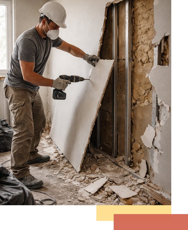 Демонтаж гипсокартона со стен в Кирове качественно и быстро