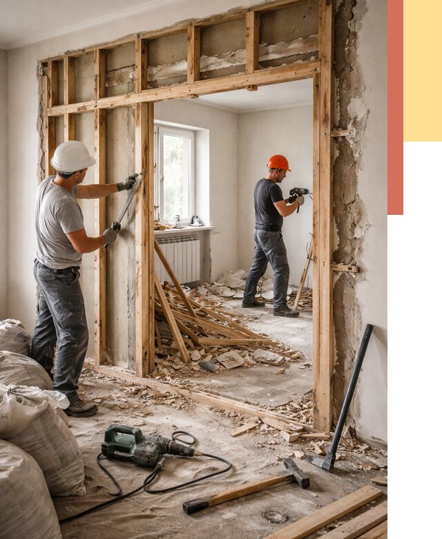 Демонтаж деревянных перегородок в Кирове от 3253 руб. — быстро и недорого | ОТДЕЛОЧНИК-Кро