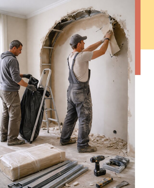 Демонтаж арки из гипсокартона в Кирове от 3558 руб. — услуги под ключ | ОТДЕЛОЧНИК-Кро