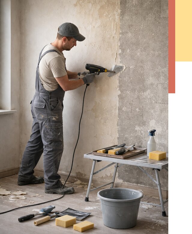 Очистка стен от клея в Кирове от 1881 руб. — снятие и удаление клея со стен | ОТДЕЛОЧНИК-Кро