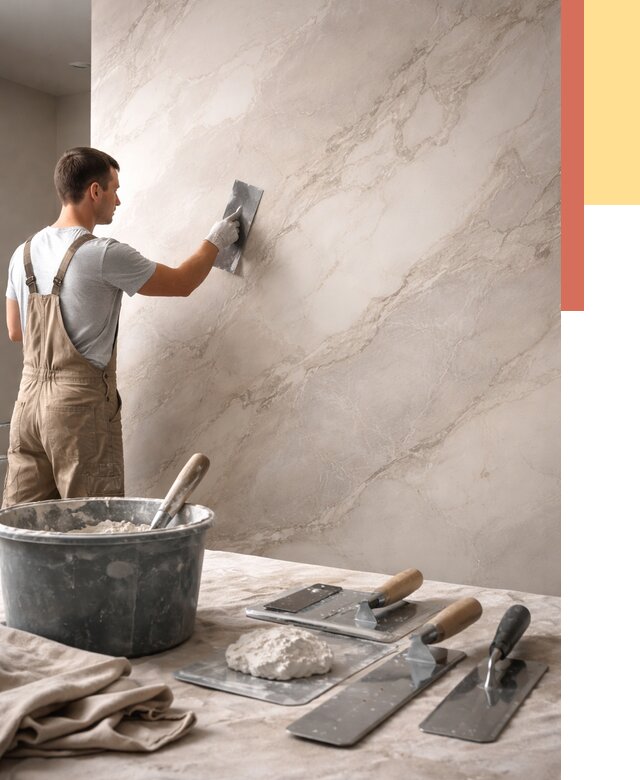 Декоративная штукатурка под мрамор в Кирове от 2846 руб./м² — быстро и недорого | ОТДЕЛОЧНИК-Кро