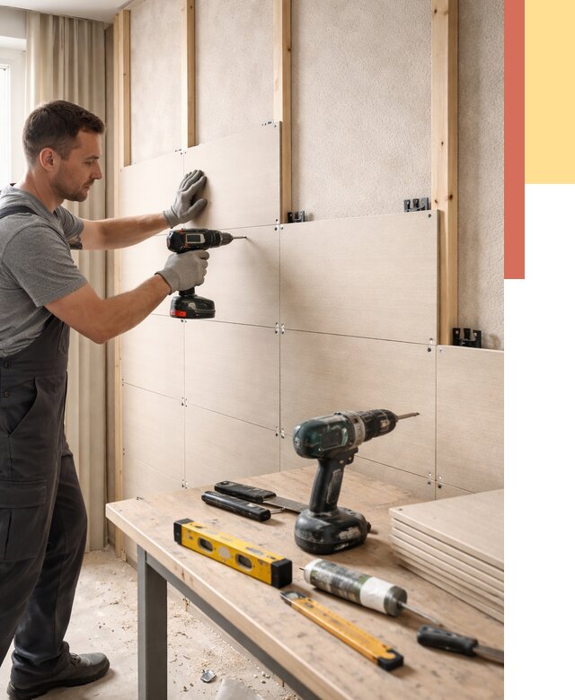 Монтаж МДФ панелей на стены в Кирове от 1271 руб. под ключ | ОТДЕЛОЧНИК-Кро