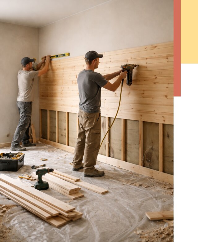 Монтаж деревянной вагонки на стены в Кирове от 7624 руб. | Услуги монтажа вагонки | ОТДЕЛОЧНИК-Кро