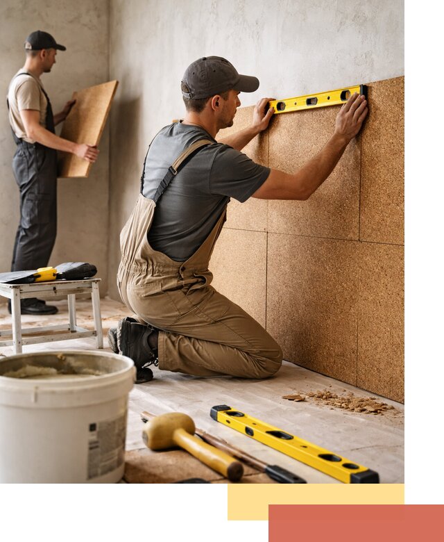 Монтаж пробковых панелей на стены в Кирове быстро и качественно