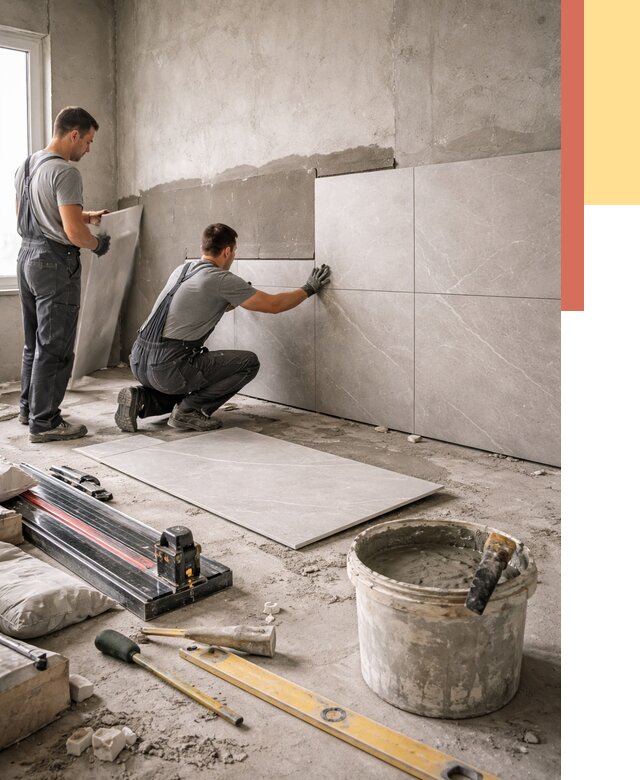 Облицовка стен керамогранитом в Кирове от 4269 руб./м² — услуги под ключ | ОТДЕЛОЧНИК-Кро