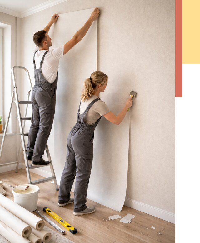 Поклейка флизелиновых обоев в Кирове от 6099 руб. | Быстро и недорого — ОТДЕЛОЧНИК-Кро