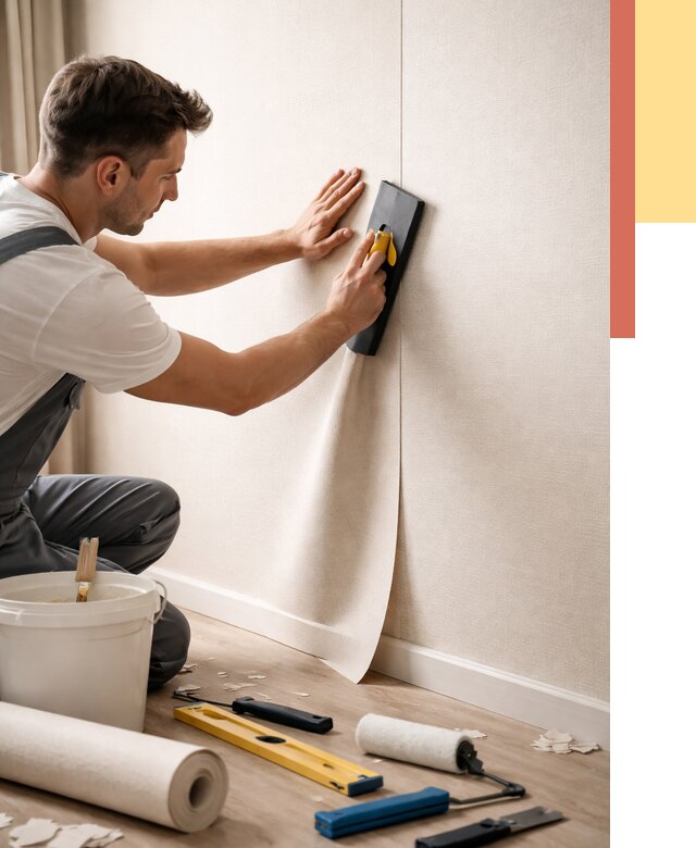 Поклейка виниловых обоев в Кирове от 4574 руб. | Быстро и недорого — ОТДЕЛОЧНИК-Кро