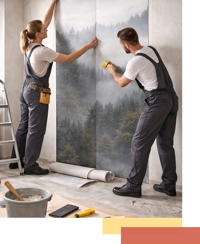 Поклейка фотообоев профессионально в Кирове под ключ