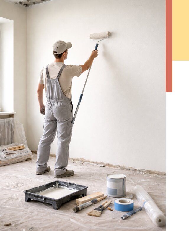 Покраска стен водоэмульсионной краской в Кирове от 457 руб. за м² | ОТДЕЛОЧНИК-Кро