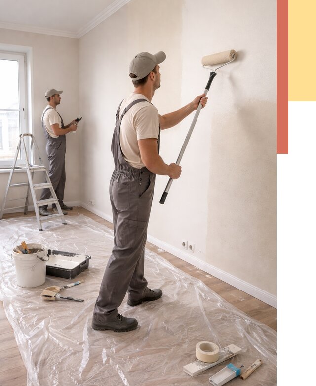 Покраска стен акриловой краской в Кирове от 3558 руб./м² — быстро и недорого | ОТДЕЛОЧНИК-Кро