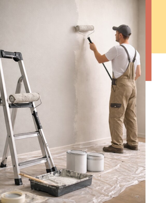 Покраска стен латексной краской в Кирове от 4574 руб. за м2 | ОТДЕЛОЧНИК-Кро