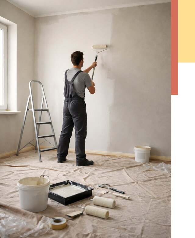 Покраска стен моющейся краской в Кирове от 356 руб./м² — быстро и недорого | ОТДЕЛОЧНИК-Кро