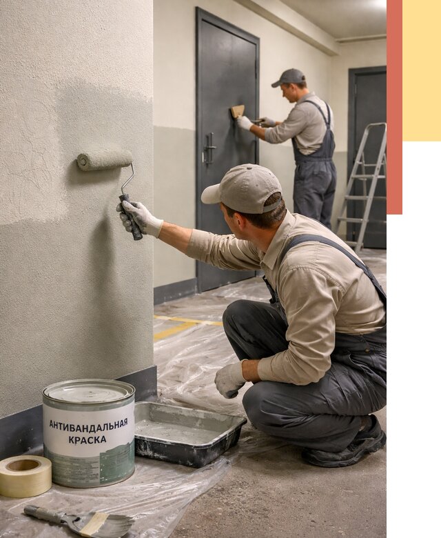 Покраска стен антивандальной краской в Кирове от 4574 руб./м² под ключ | ОТДЕЛОЧНИК-Кро