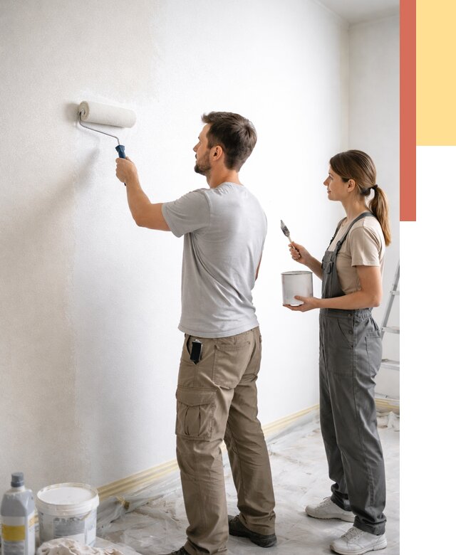 Окраска стен по стеклохолсту в Кирове от 4574 руб/м² под ключ | ОТДЕЛОЧНИК-Кро