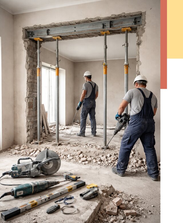 Прорезка проема в стене в Кирове от 4574 руб. — быстро и недорого | ОТДЕЛОЧНИК-Кро