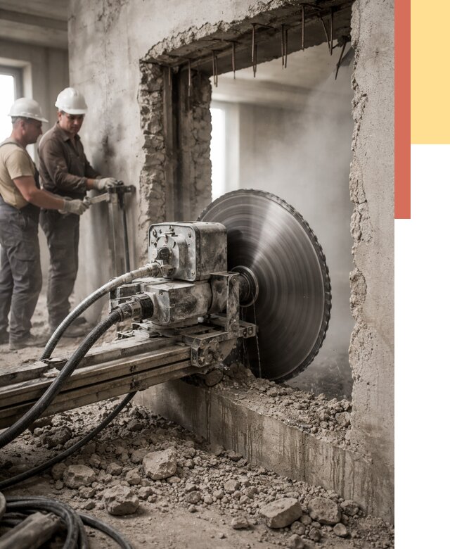 Алмазная резка проемов в Кирове от 4574 руб. быстро и недорого | ОТДЕЛОЧНИК-Кро