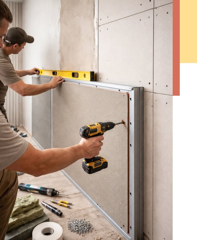 Шумоизоляция стен панелями ЗИПС в Кирове от 2236 руб./м² под ключ | ОТДЕЛОЧНИК-Кро