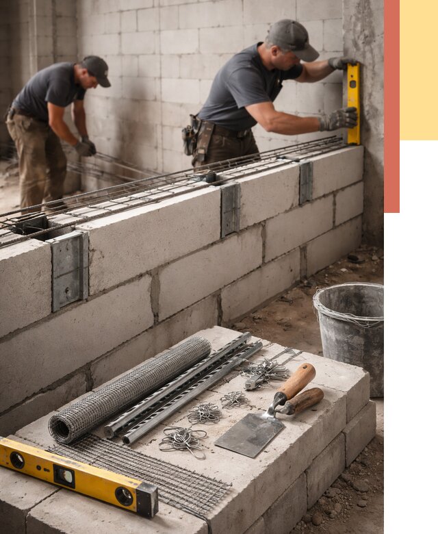 Армирование кладки перегородок в Кирове от 762 руб. под ключ | ОТДЕЛОЧНИК-Кро