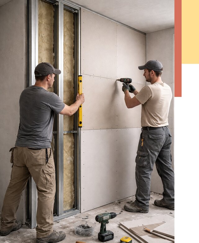 Монтаж двухслойной перегородки из гипсокартона в Кирове от 1474 руб. | ОТДЕЛОЧНИК-Кро