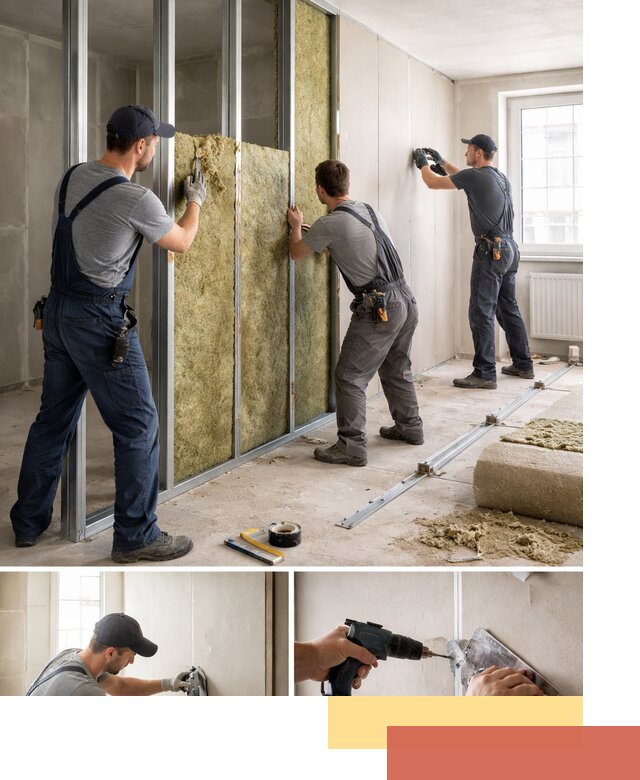 Перегородка из гипсокартона с шумоизоляцией в Кирове — монтаж под ключ