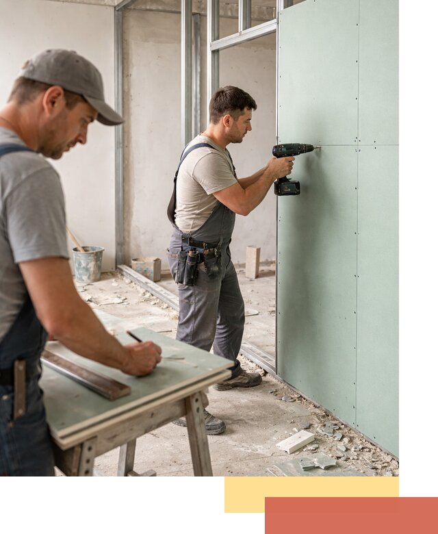 Перегородки из влагостойкого гипсокартона под ключ в Кирове