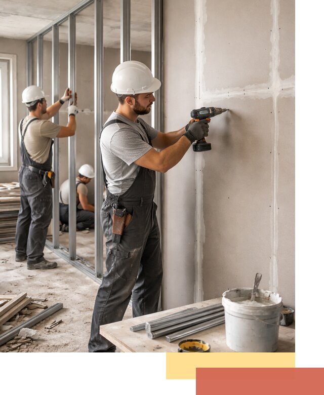 Перегородки из огнестойкого гипсокартона в Кирове под ключ