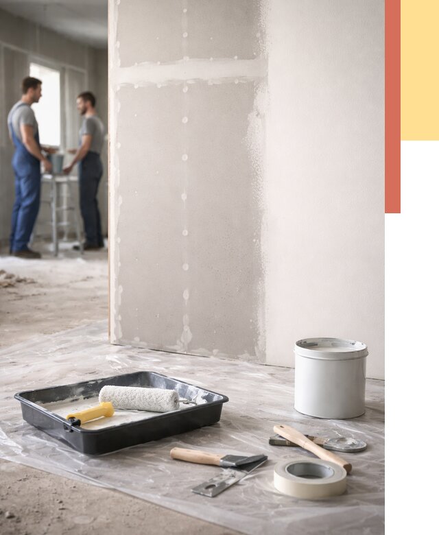 Покраска перегородок из гипсокартона в Кирове от 4574 руб. под ключ | ОТДЕЛОЧНИК-Кро