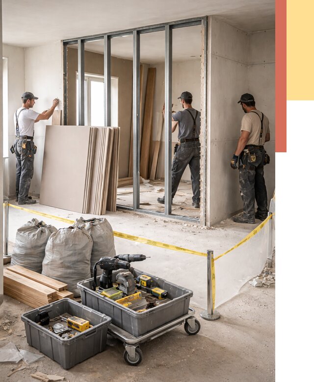 Перенос гипсокартонной перегородки в Кирове под ключ от 4574 руб. | Демонтаж и монтаж – ОТДЕЛОЧНИК-Кро