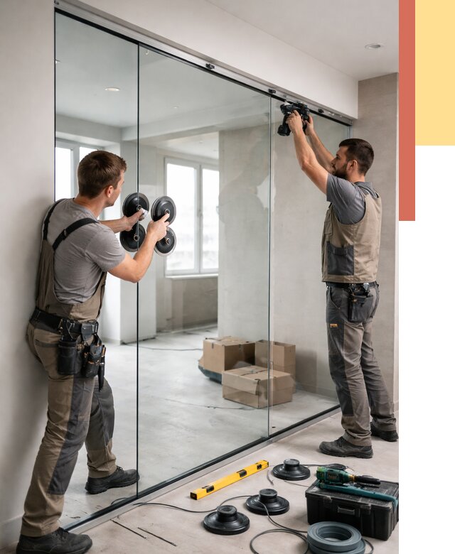 Монтаж стеклянных перегородок в Кирове от 6607 руб. | ОТДЕЛОЧНИК-Кро