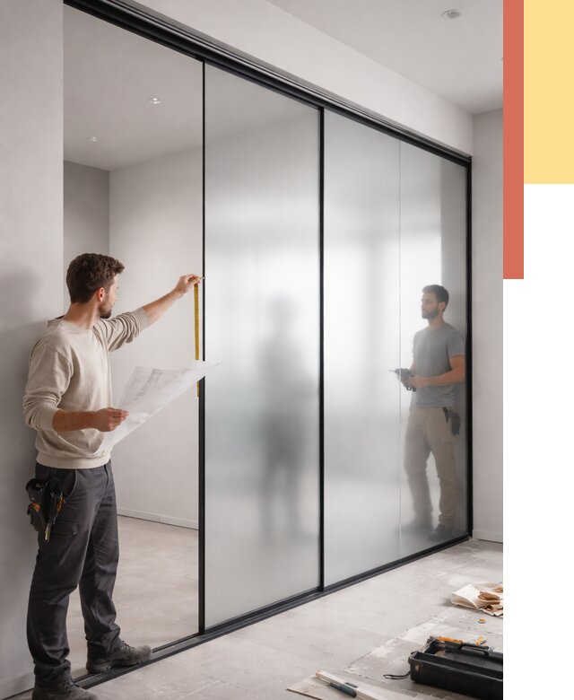 Матовые стеклянные перегородки в Кирове от 8640 руб. — монтаж и установка | ОТДЕЛОЧНИК-Кро