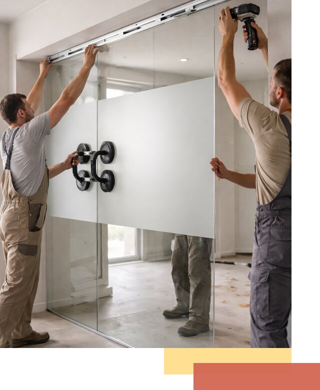 Матовые стеклянные перегородки под ключ в Кирове