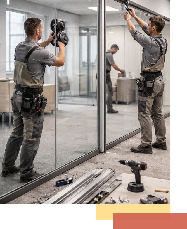 Стеклянные офисные перегородки под ключ в Кирове