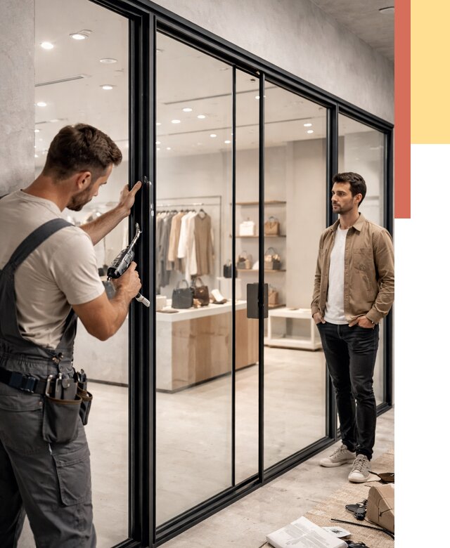 Стеклянные перегородки для магазинов в Кирове от 8335 руб. под ключ | ОТДЕЛОЧНИК-Кро