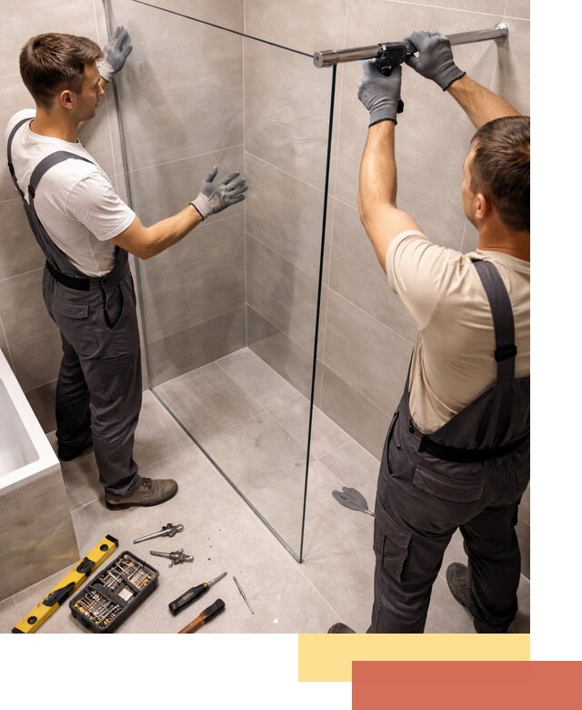 Стеклянные перегородки для душа в Кирове — изготовление и монтаж