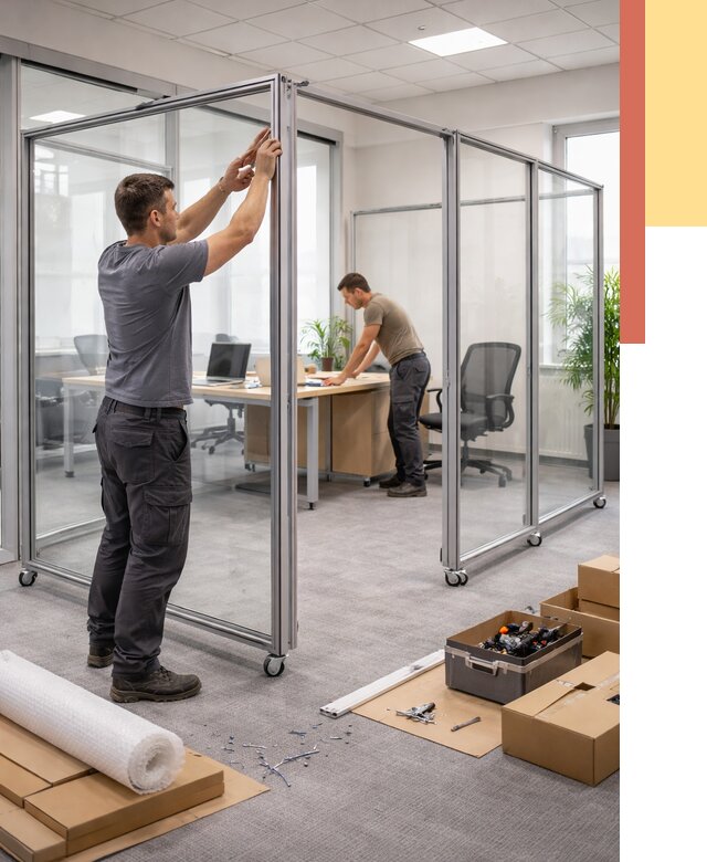 Мобильные офисные перегородки в Кирове от 12706 руб. — установка под ключ | ОТДЕЛОЧНИК-Кро