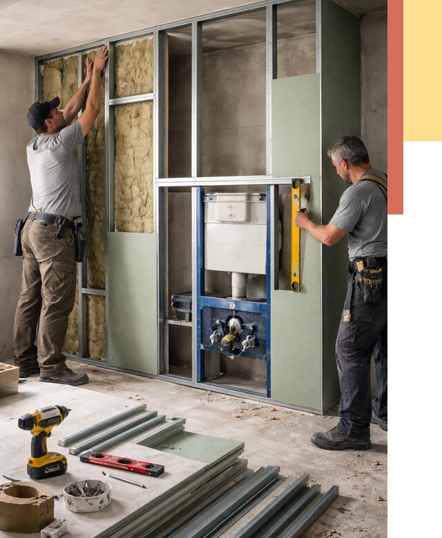 Установка сантехнических перегородок в Кирове от 8640 руб. | ОТДЕЛОЧНИК-Кро