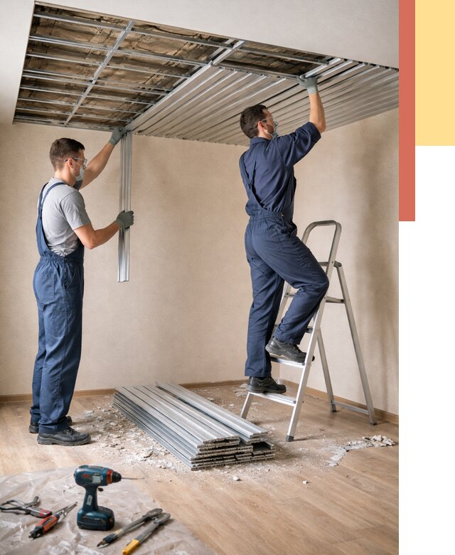 Демонтаж реечного потолка в Кирове от 4574 руб. быстро и недорого | ОТДЕЛОЧНИК-Кро