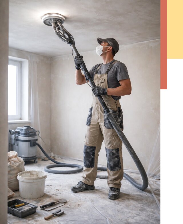 Шлифовка потолка в Кирове от 3558 руб. — услуги шлифования потолка | ОТДЕЛОЧНИК-Кро