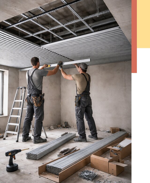 Монтаж реечного потолка в Кирове от 4574 руб. под ключ | ОТДЕЛОЧНИК-Кро