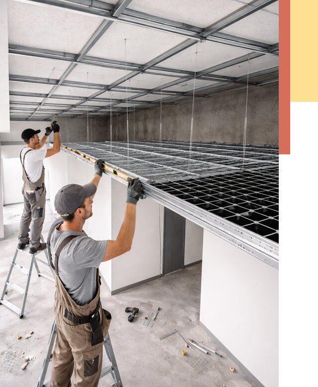 Монтаж потолка грильято в Кирове от 457 руб./м² — быстрая сборка под ключ | ОТДЕЛОЧНИК-Кро