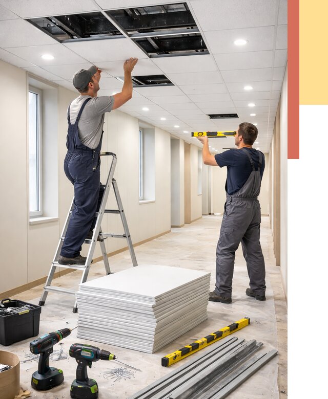 Ремонт потолка Армстронг в Кирове от 4574 руб. — быстро и недорого | ОТДЕЛОЧНИК-Кро