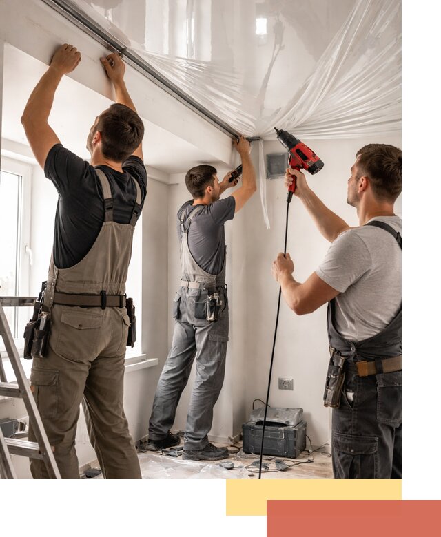 Монтаж глянцевого натяжного потолка в Кирове быстро и качественно