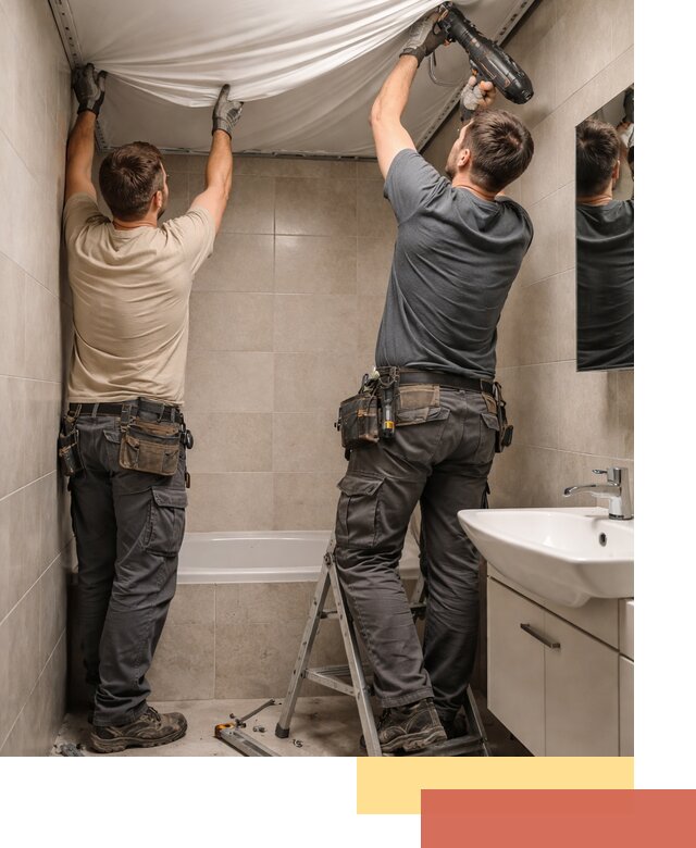 Монтаж натяжного потолка в ванной в Кирове быстро и качественно