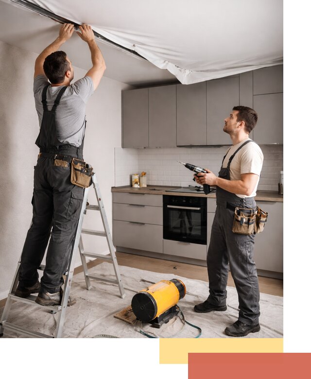 Монтаж натяжного потолка на кухне в Кирове